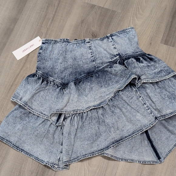 DRIFTWOOD Dresses & Skirts - DRIFTWOOD Light Wash Denim Midi Skirt